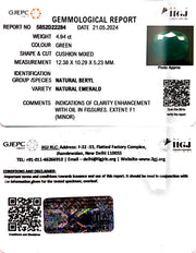 4.94/CT Natural Panna Stone with Govt. Lab Certificate-4551